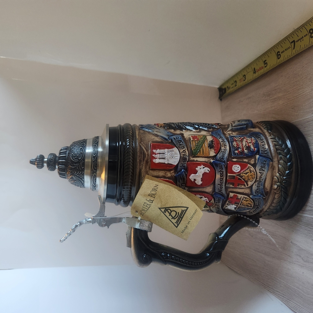 Vintage German Beer Stein with Crests